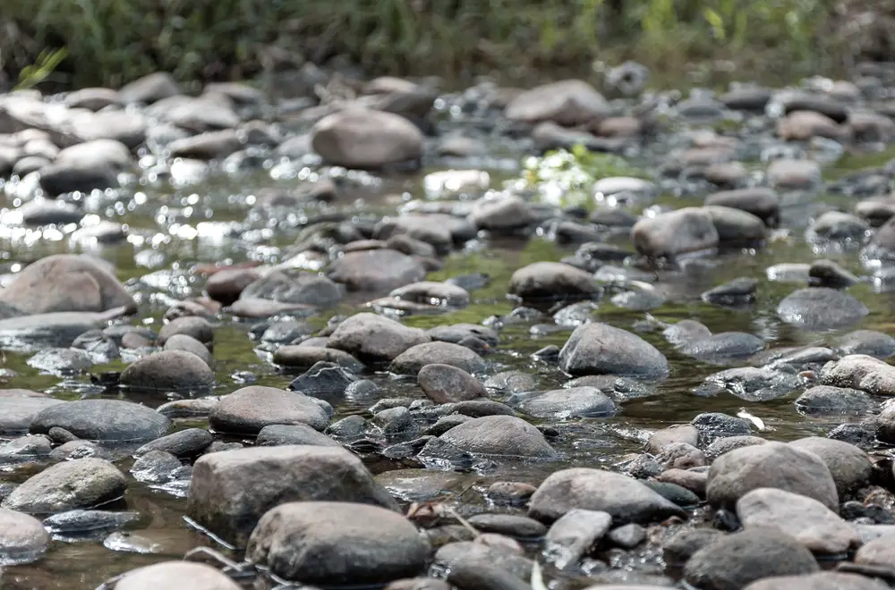 Clean gravel under shallow, clear water