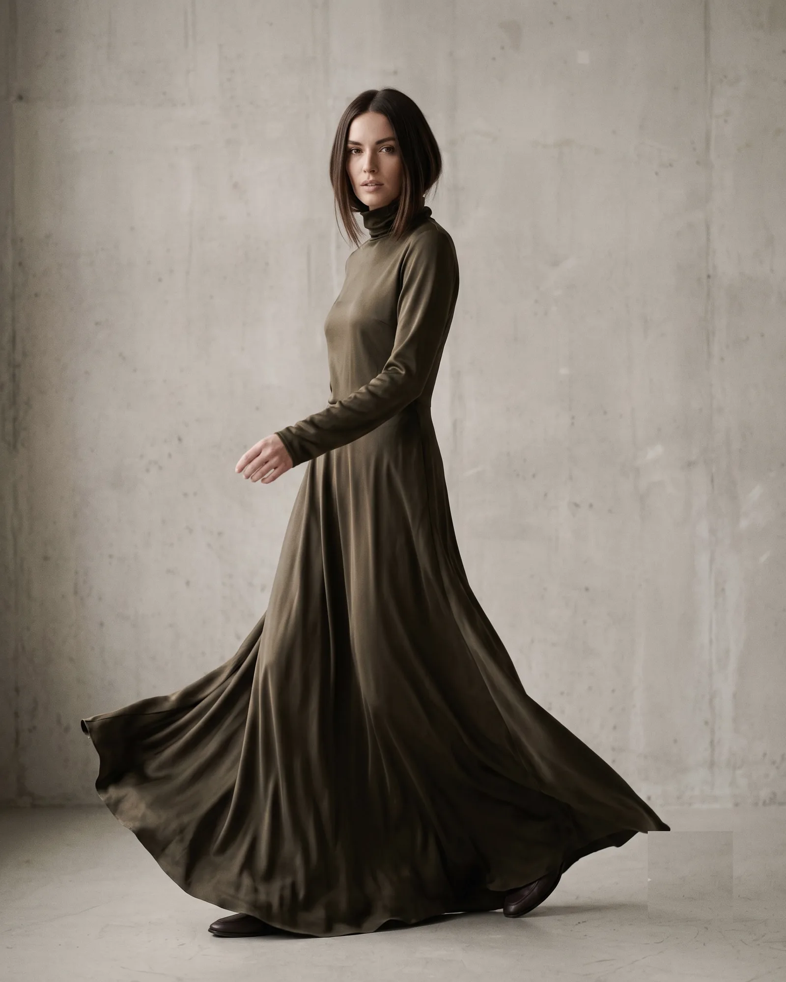 Noor Vidal, full-length editorial portrait
