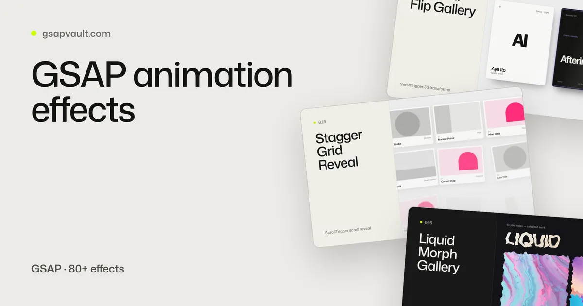Browse GSAP animation effects