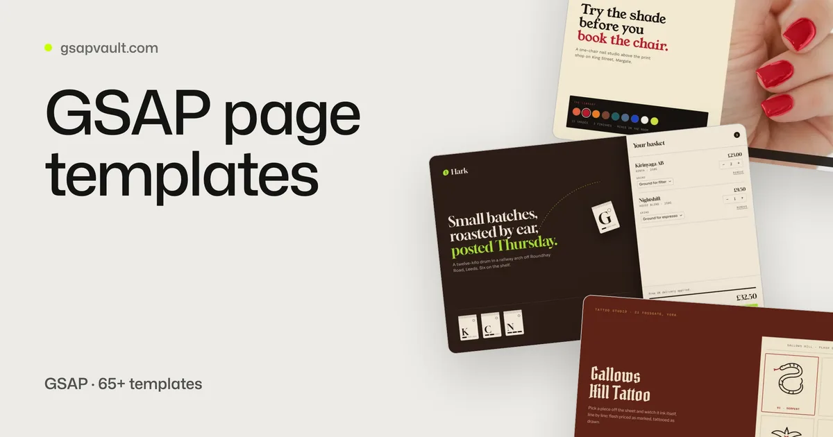 Browse GSAP templates