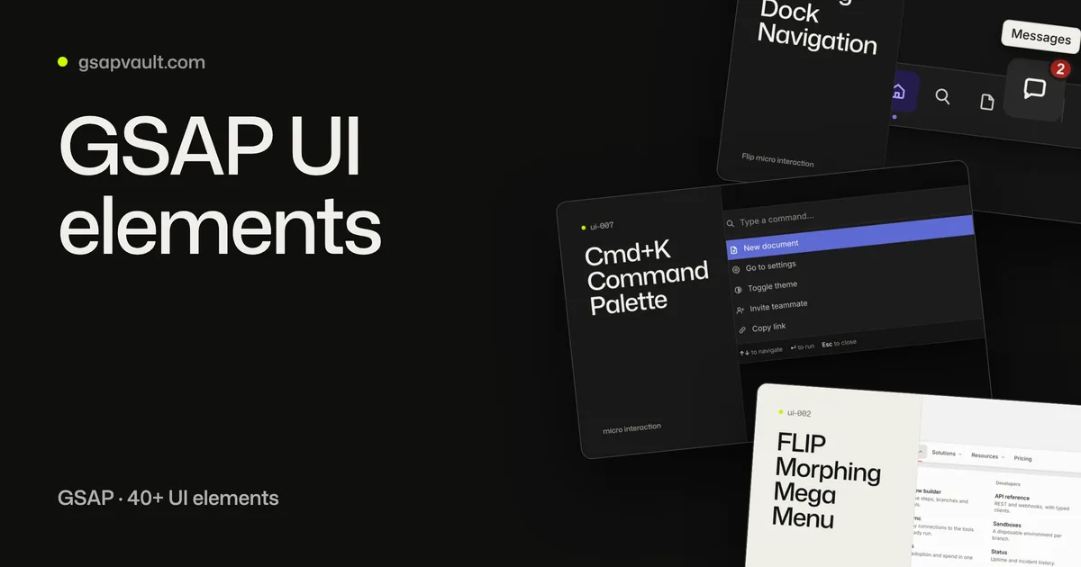 Browse GSAP UI elements