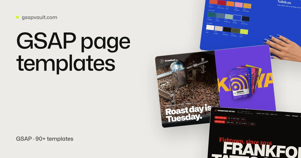 Browse GSAP templates