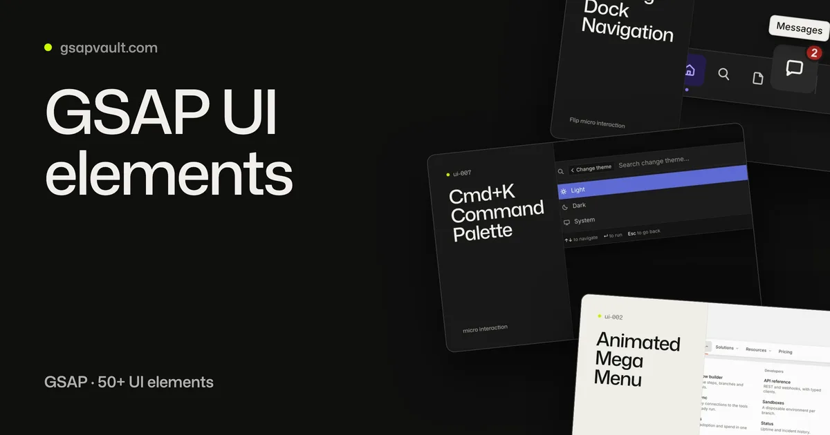 Browse GSAP UI elements