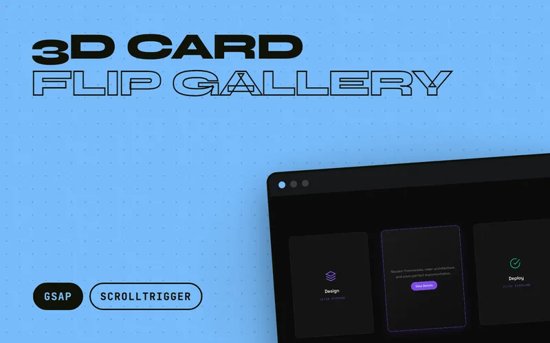 3D Card Flip Gallery - Team/portfolio cards with 3D flip animation