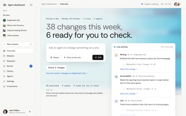AI Agent Dashboard - website template preview