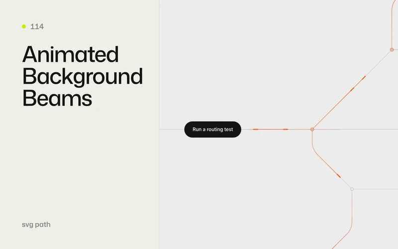 Thin grey lines laid out like a transit map with orange light pulses travelling towards a hero button