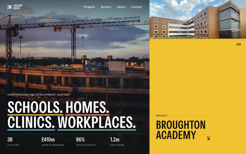 Construction Company - An eight-page construction company website template for builders, contractors, property developers, engineering firms and consultancies