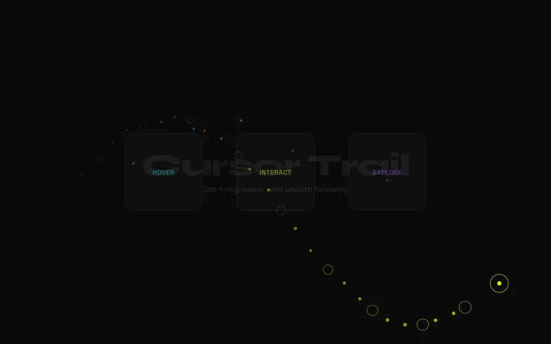 Cursor Trail effect with a dot and trailing ring following the mouse