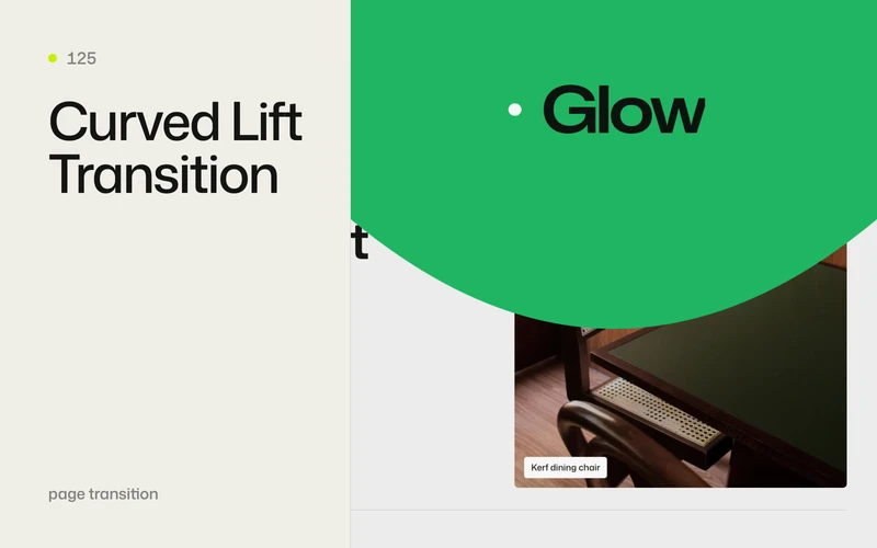 Curved Lift Transition - GSAP animation effect preview