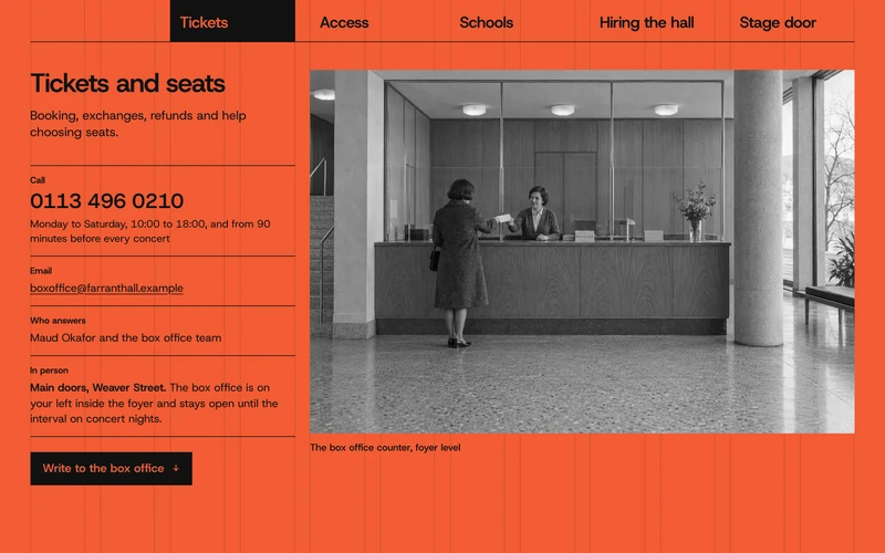 Desk Directory Contact - website section preview