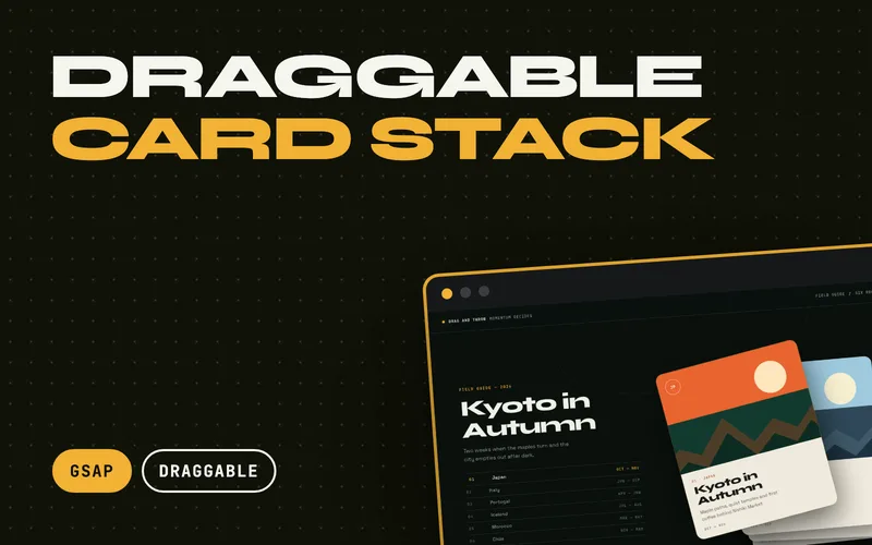 Draggable Card Stack - Swipeable card deck powered by Draggable and InertiaPlugin