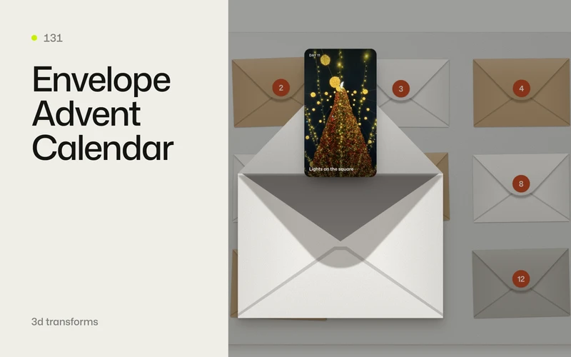 Envelope Advent Calendar - GSAP animation effect preview