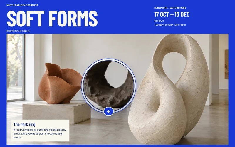 Exhibition Artwork Lens - website section preview