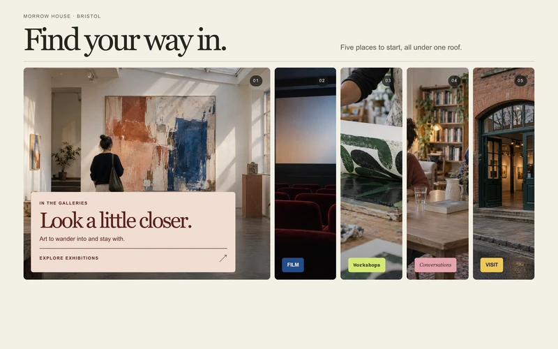 Expanding Link Shelf - website section preview