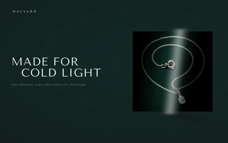 Fine Jewellery Template - A cold-luxury two page site for an independent jewellery house: a raking light you sweep across a single piece to move its exposure, its specular streak, its cast shadow and its colour temperature at once, plus a twelve piece shop page with a Flip-powered category filter, add to cart on every piece and a front-end selection drawer shared across both pages