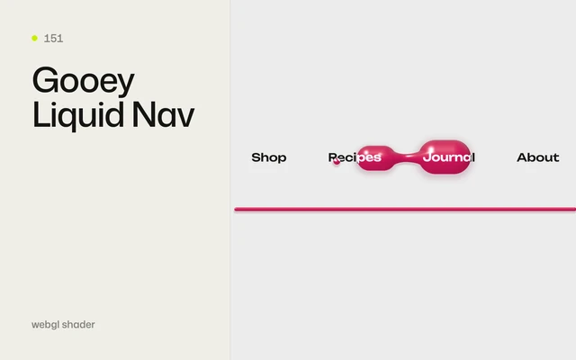 Gooey Liquid Nav - GSAP animation effect preview