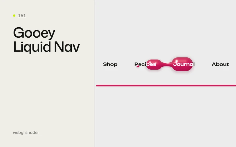 Gooey Liquid Nav - GSAP animation effect preview