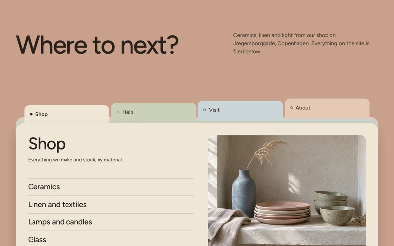 Index Tab Footer - website section preview