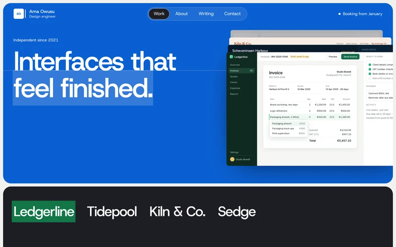 Multi-Page Developer Portfolio - An eleven-page portfolio website template for frontend developers, design engineers, product designers and freelance consultants
