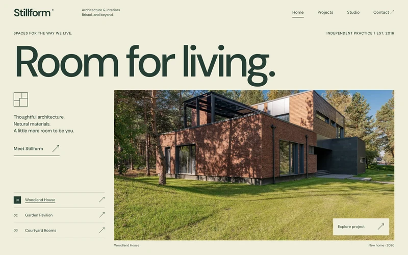Multi-Page Portfolio - A seven-page portfolio website template for architecture studios, creative agencies, interior designers, landscape designers and photographers