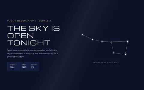 Observatory Template GSAP effect animated preview