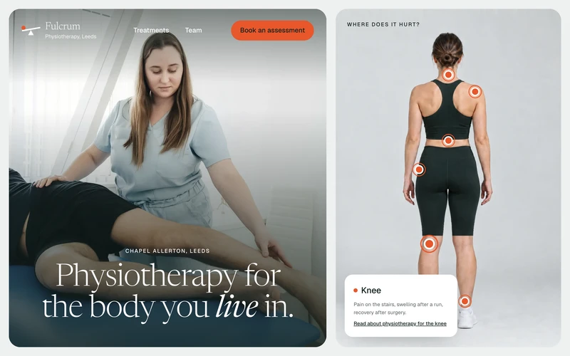 Physiotherapy Clinic - A seven-page clinic website template for physiotherapists, dental practices, chiropractors, osteopaths and massage clinics