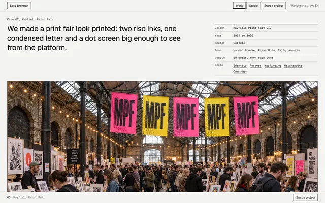 Mayfield Print Fair page of the Branding Agency Template template