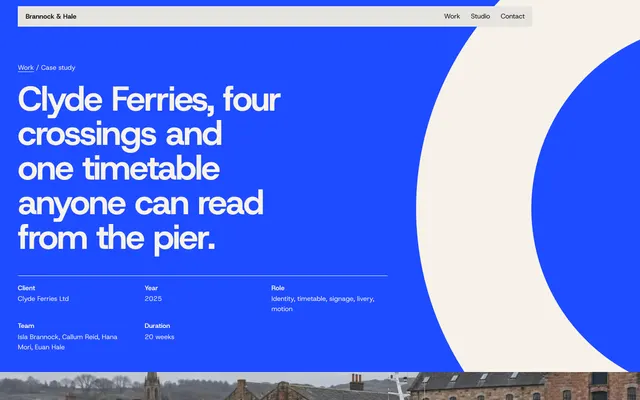 Clyde FerriesCase study page of the Design Agency template