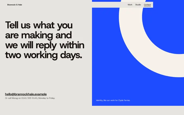 Contact page of the Design Agency template