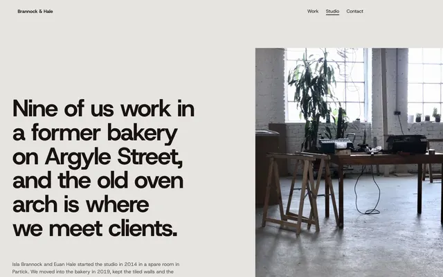 Studio page of the Design Agency template