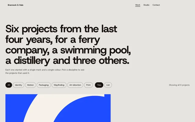 Work page of the Design Agency template