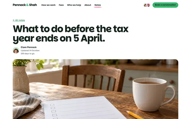 What to do before the tax year ends on 5 April page of the Financial Advisor Template template