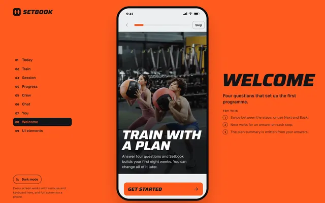 08 page of the Fitness App template