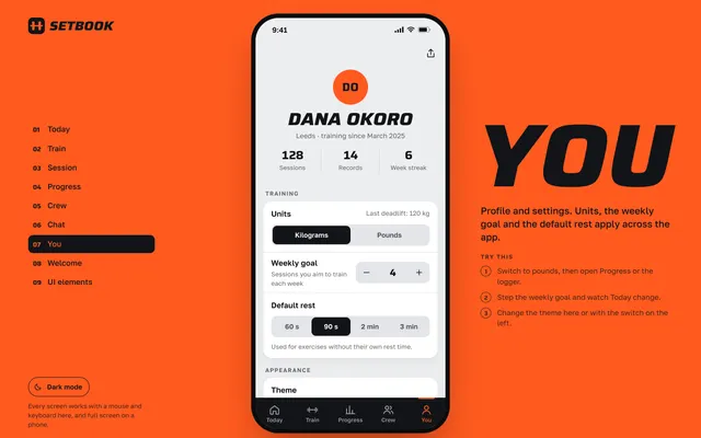 07 page of the Fitness App template