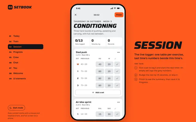 03 page of the Fitness App template