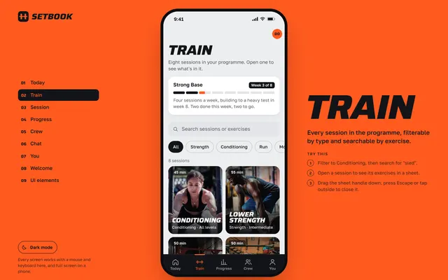 02 page of the Fitness App template