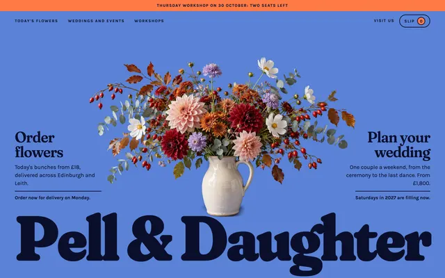 Home page of the Florist template