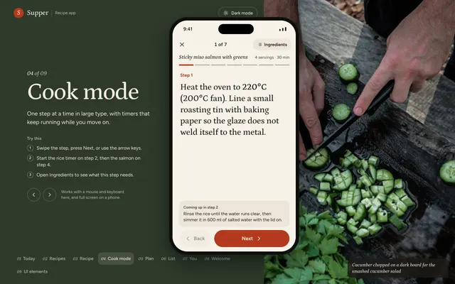04 page of the Recipe App template