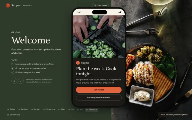 08 page of the Recipe App template