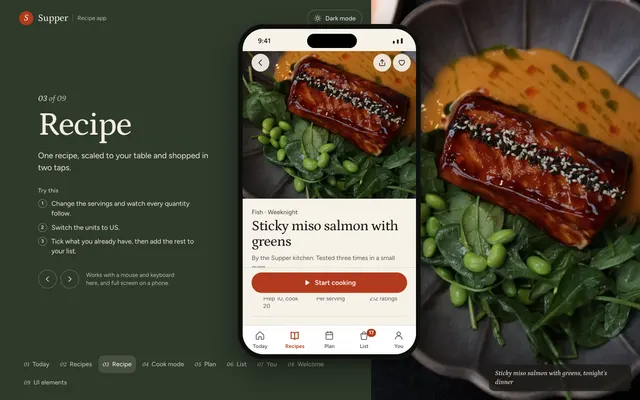 03 page of the Recipe App template