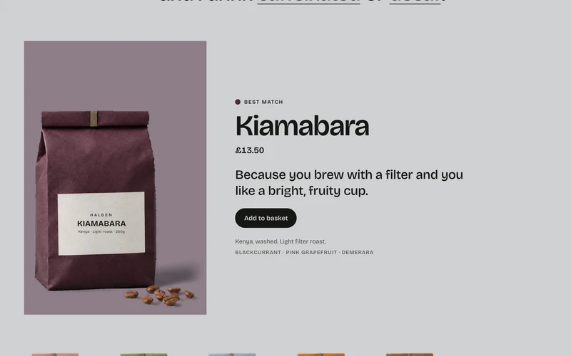 Product Finder - website section preview