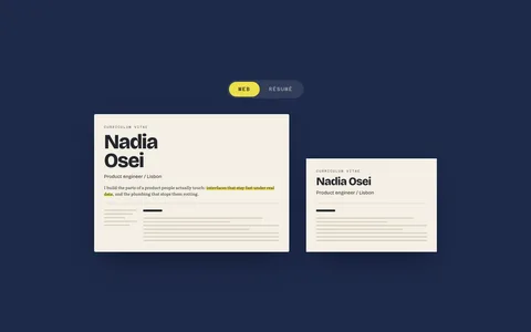 Resume Template GSAP effect animated preview