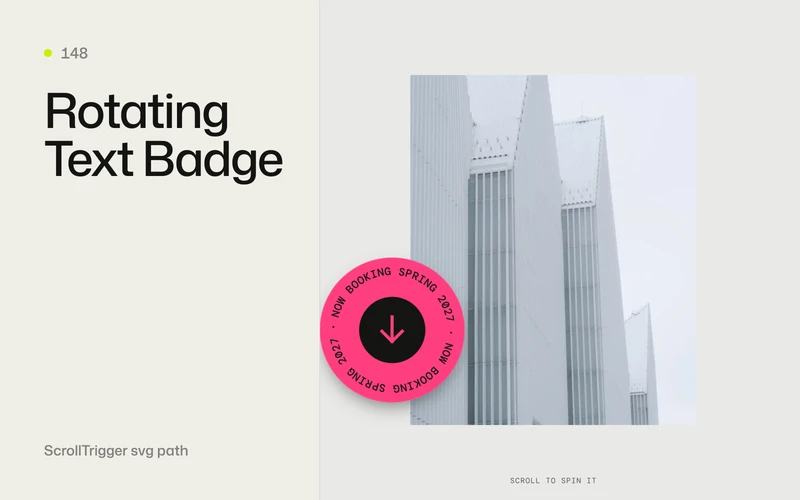 Rotating Text Badge - GSAP animation effect preview