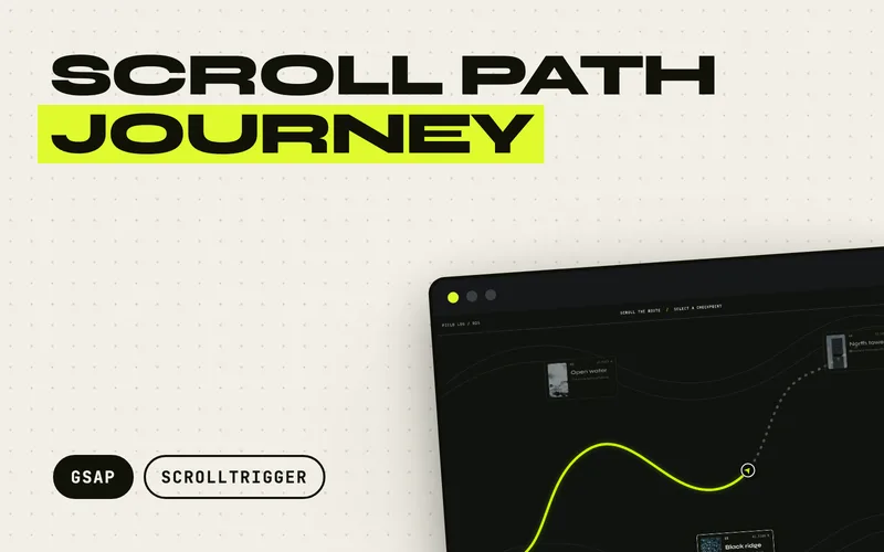 Scroll Path Journey - Responsive SVG motion path storytelling with GSAP MotionPathPlugin and ScrollTrigger