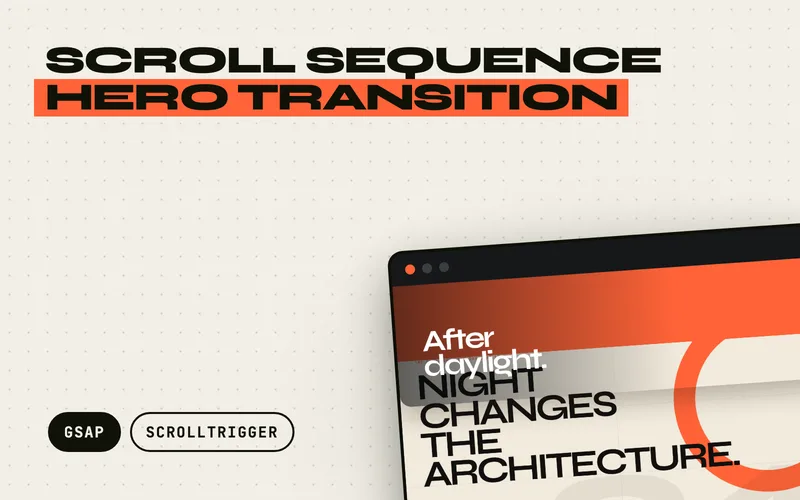 Scroll Sequence Hero Transition - A scroll-scrubbed canvas sequence that lifts into real page content, with Editorial, Serif, and Mono visual presets