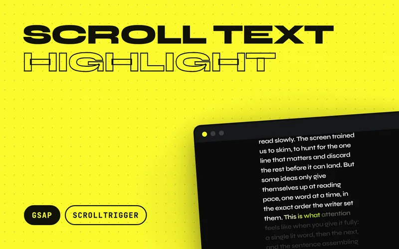 Scroll Text Highlight GSAP effect preview