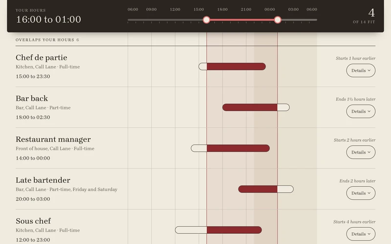 Shift Timetable Careers - website section preview