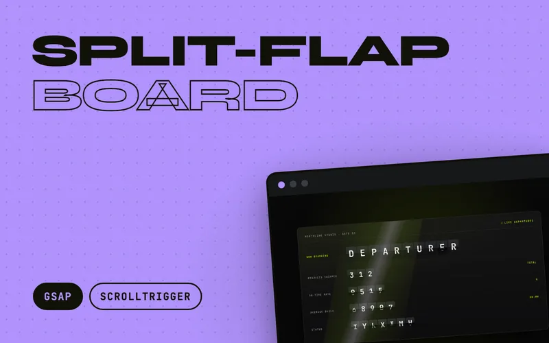 Split-Flap Board GSAP effect preview