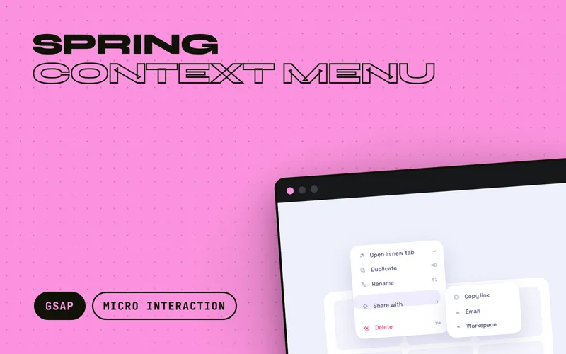 Spring Context Menu - Right-click menu that springs out of the corner nearest the pointer, clamps itself inside the viewport and flies a submenu out sideways