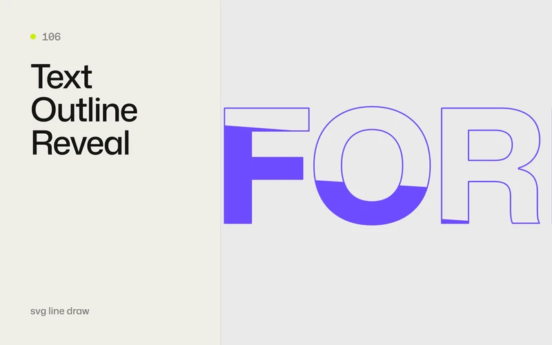 Violet letter outlines tracing into solid typography